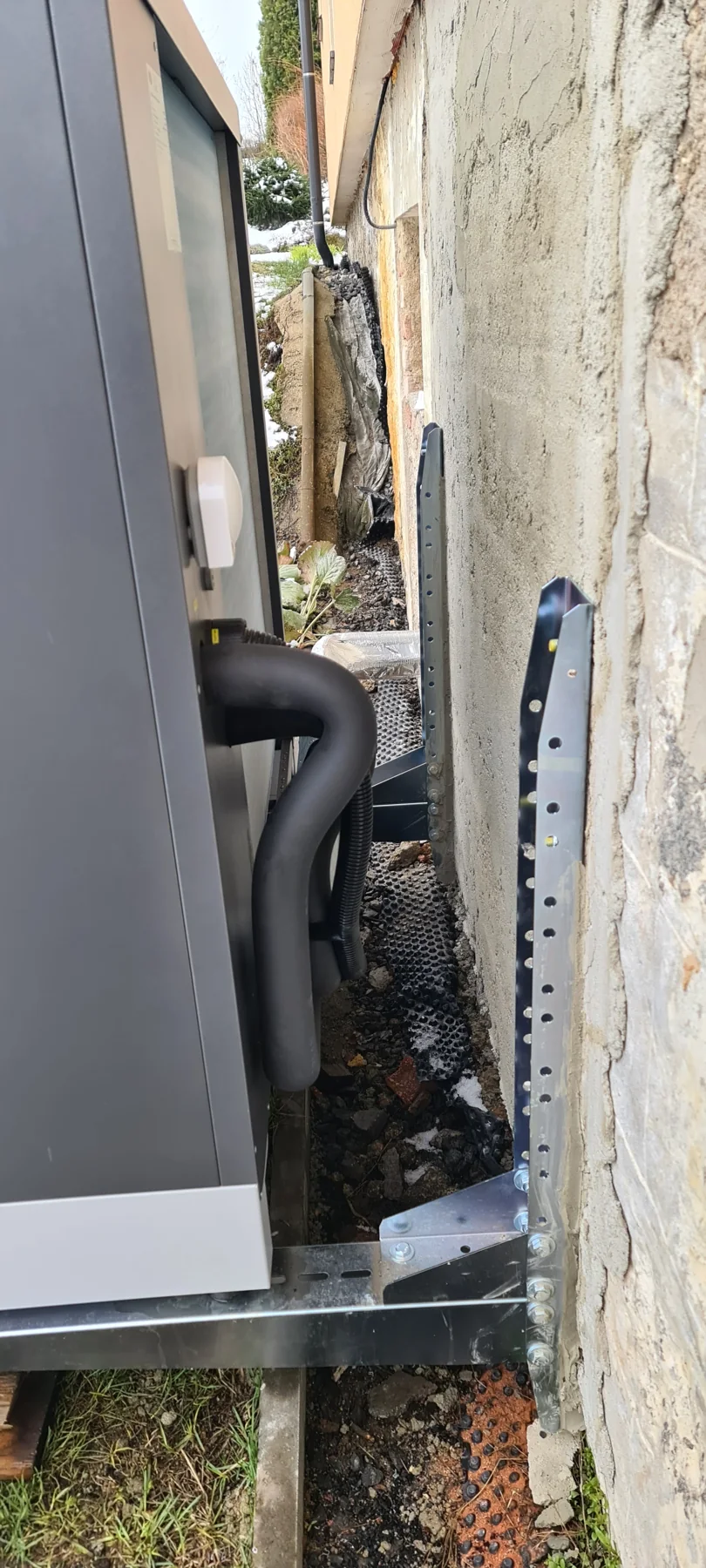 Apartmány Maxov: Boční pohled na připojení jednotky.